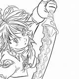 Meliodas Deadly Sins Coloring Seven Pages Elizabeth Anime Lineart Deviantart Color Getcolorings Printable Drawings Manga Template Getdrawings Deviant sketch template