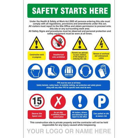 safety starts  signs site safety signs ireland