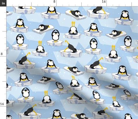 penguin yoga spoonflower