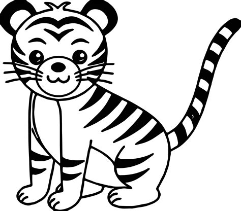 tiger coloring pages  kids sketch coloring page