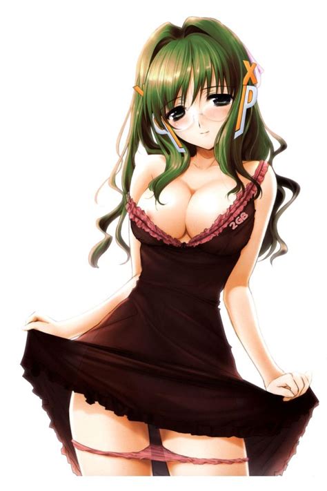 hentai boobs glasses green hair meganekko panties down desktop 1100x1650 hd wallpaper 889354