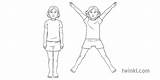 Jumping Jacks Child Girl Twinkl Fundamental Lks2 Skills Easter Move Shoes Rgb sketch template