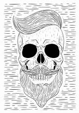 Beard Skull Vector sketch template