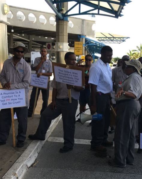 Airport Workers Protest Barbados Today