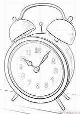 Clock Alarm Draw Drawing Step Kids Drawings Easy Tutorials Supercoloring Tutorial Choose Board sketch template