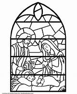 Coloring Christmas Pages Bible Stained Glass Library Clipart sketch template