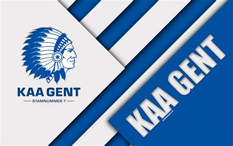 wallpapers kaa gent  belgian football club blue white abstraction logo material