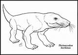 Prehistoric Mammals Thrinaxodon sketch template