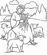 Coloring David King Bible Pages Shepherd Library Clipart Harp sketch template