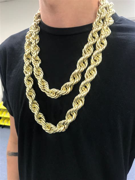 thick rope chain mm mens chain hallow rope necklace mens