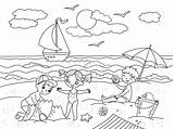 Kolorowanka Kolorowanki Lato Wakacje Druku Plaży Bird Ausmalbilder Obrazki Paisaje łódka Jugando Planetadziecka Plazy Darmo Ausdrucken Drukowania Malvorlagen Kostenlos Wakacji sketch template