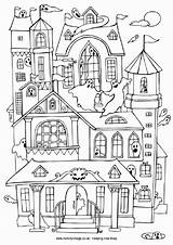 Haunted Coloring House Pages Colouring Halloween Printable Kids Drawing Houses Weird Spooky Print Castle Kinder Adult Color Granny Game Printables sketch template