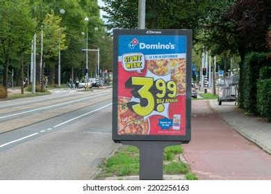 billboard dominos pizza amsterdam netherlands  stock photo  shutterstock