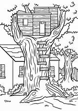 Imprimir Domek Treehouse Baumhaus Drzewie Coloriage Druku Malvorlage Mewarnai Arbres Kolorowanka Supercoloring Cabane Casadelatinta Pohon Imprimer Kolorowanki Dibujar Drzewa sketch template