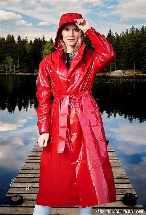 vinyl rain — red raincoats rainwear girl red raincoat long rain coat