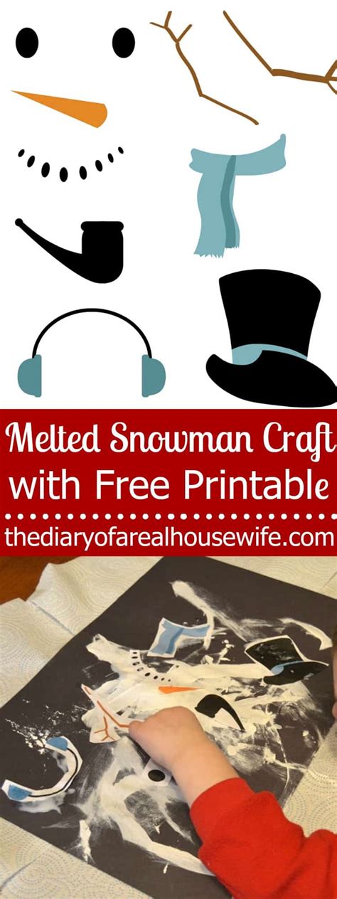 melted snowman craft   printable  diary   real housewife