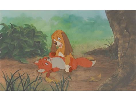 Tod And Copper Production Cels On Production Background From Fox And