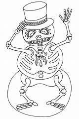 Coloring Pages Snowman Skull Dia Los Sugar Wenchkin Yuccaflatsnm Color Yucca Flats Print December sketch template