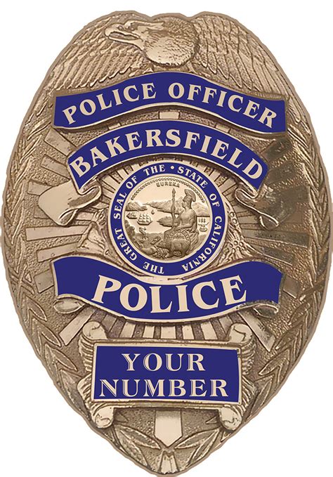 bakersfield police officer department officers badge  metal sign   badge number