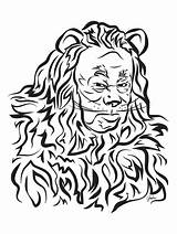 Lion Cowardly Wizard Oz Google Face Search Brush Ink sketch template