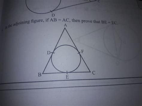 In The Given Figure If Ab Ac Then Prove That Be Ec