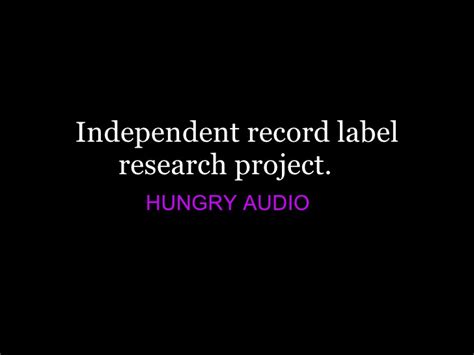 independent record label research project