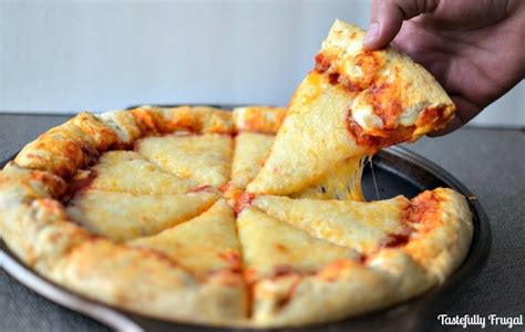 cheese stuffed crust pizza tastefully frugal