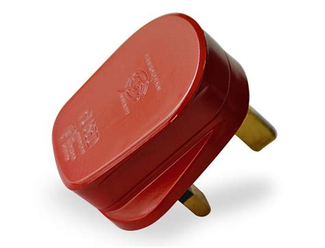 red coloured plastic uk  pin  amp plug