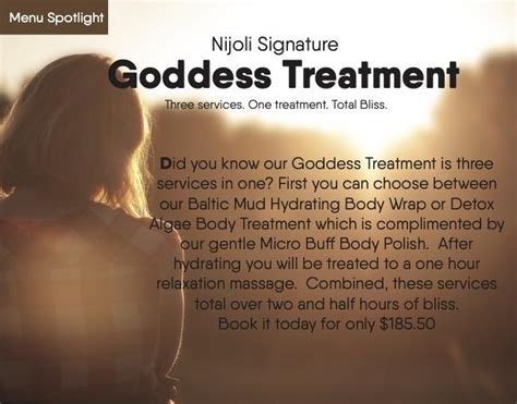 goddess treatment spa nijoli salon