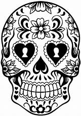Skull Sugar Template Dead Skulls Drawing Coloring Stencil Pages Wreath Printable Stencils Silhouette Thecraftedsparrow Halloween Outline Wall Tattoo Keyhole Vinyl sketch template
