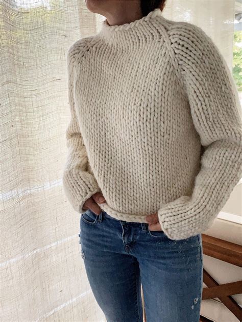 beginner friendly knitting pattern gallant sweater chunky cropped sweater top  etsy