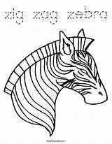Zebra Coloring Stripes Zig Zag Pages Zebras Face Cartoon Kids Cliparts Head Printable Template Print Colouring Outline Twistynoodle Built California sketch template