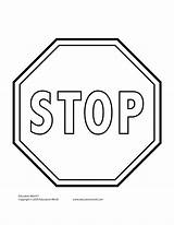 Stop Sign Coloring Template Clipart Signs Printable Clip Traffic Templates Preschool Road School Blank Tools Pages Kids Safety Activities Light sketch template