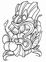 Tiki Mask Drawing Tattoo Coloring Pages Clipartmag Man Getdrawings sketch template