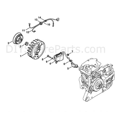 stihl ms  chainsaw ms iz parts diagram ignition system