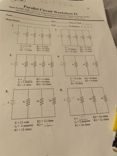 series parallel circuit worksheet worksheets  kindergarten