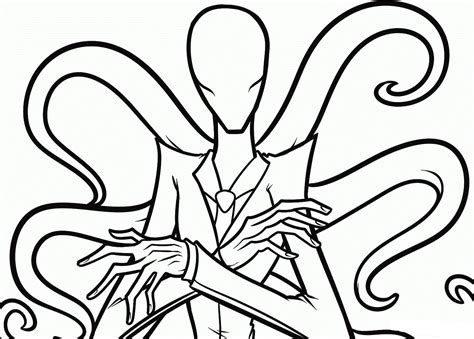 evil creepy slender man coloring page  printable coloring pages