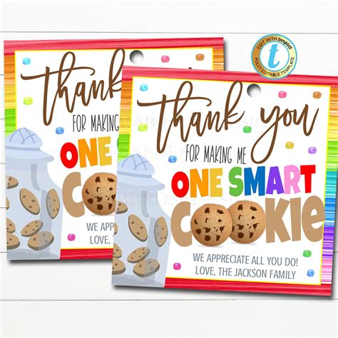 teacher gift tags    making   smart cookie staff