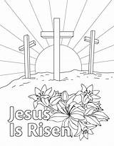 Easter Coloring Risen Pages Religious He Jesus Colouring Sunday School Printable Kids Sheets Adult Christian Cross Bible Printables Spring Albanysinsanity sketch template