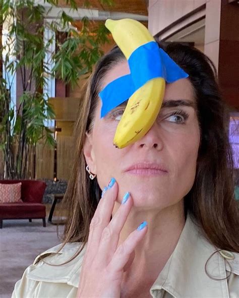 brooke shields pokes fun at art basel banana with hilarious selfie