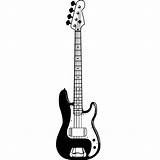 Guitar Bass Clipart Electric Outline Clip Silhouette Rock Vector Cliparts Sticker Instrument Library Clipartmag Clipground Wikiclipart sketch template