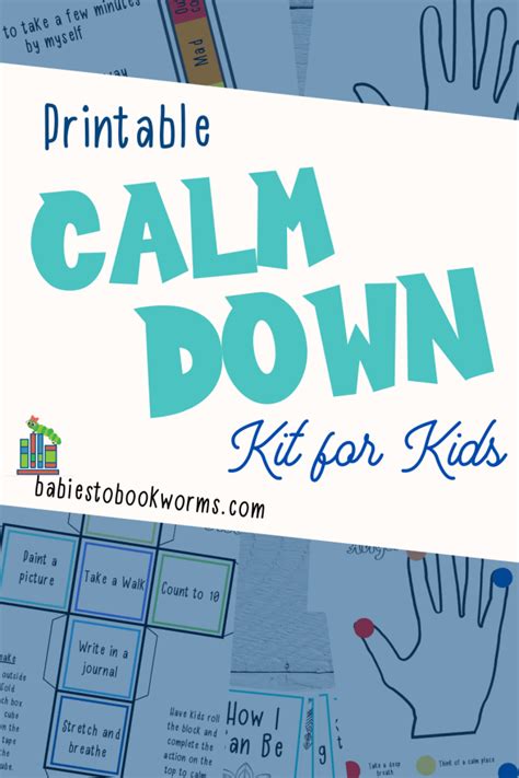 printable calm  kit  kids babies  bookworms