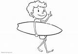 Coloring Surfboard Boy Pages Surf Go Printable Kids sketch template