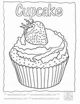 Coloring Food Cupcakes Pages Cupcake Sheets Printable Kids Adult Color Colouring Strawberry Party Mandala Dover Disney Birthday Happy Cake Doodle sketch template