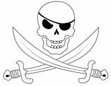 Pirate Skull Printable Clip Stencils Stencil Clipart Drawing Sword Swords Skulls Tattoo Coloring Airbrushing Crossed Pirates Printables Drawings Templates Ship sketch template