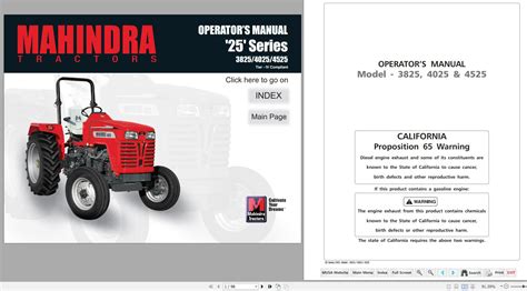 mahindra  series    tractor operators manual