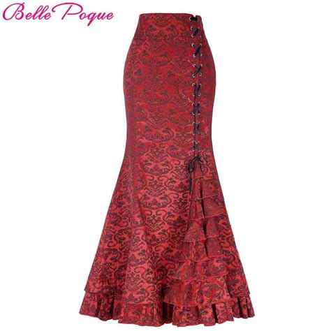 belle poque vintage skirts womens 2018 retro gothic saia jacquard sexy