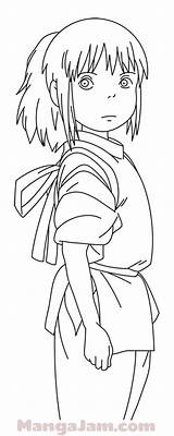 Chihiro Spirited Ghibli Ogino Mangajam Haku Viagem Colorear Lovable Advices Desenho Enregistrée sketch template