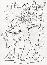 Coloring Pages Colorear Disney Christmas Elephant Para Printable Kids Dumbo Elefante Colouring Navidad Trace Elephants Embroidery Animal Adult Patterns Ornament sketch template