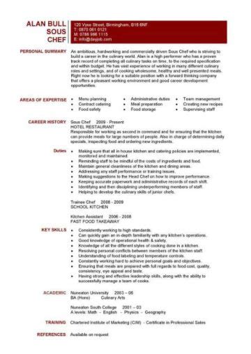 chef resume sample examples sous chef jobs  template chefs